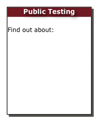 Public Testing

Find out about:
Australian Test Dates and Locations
New Zealand Test Dates and Locations
 